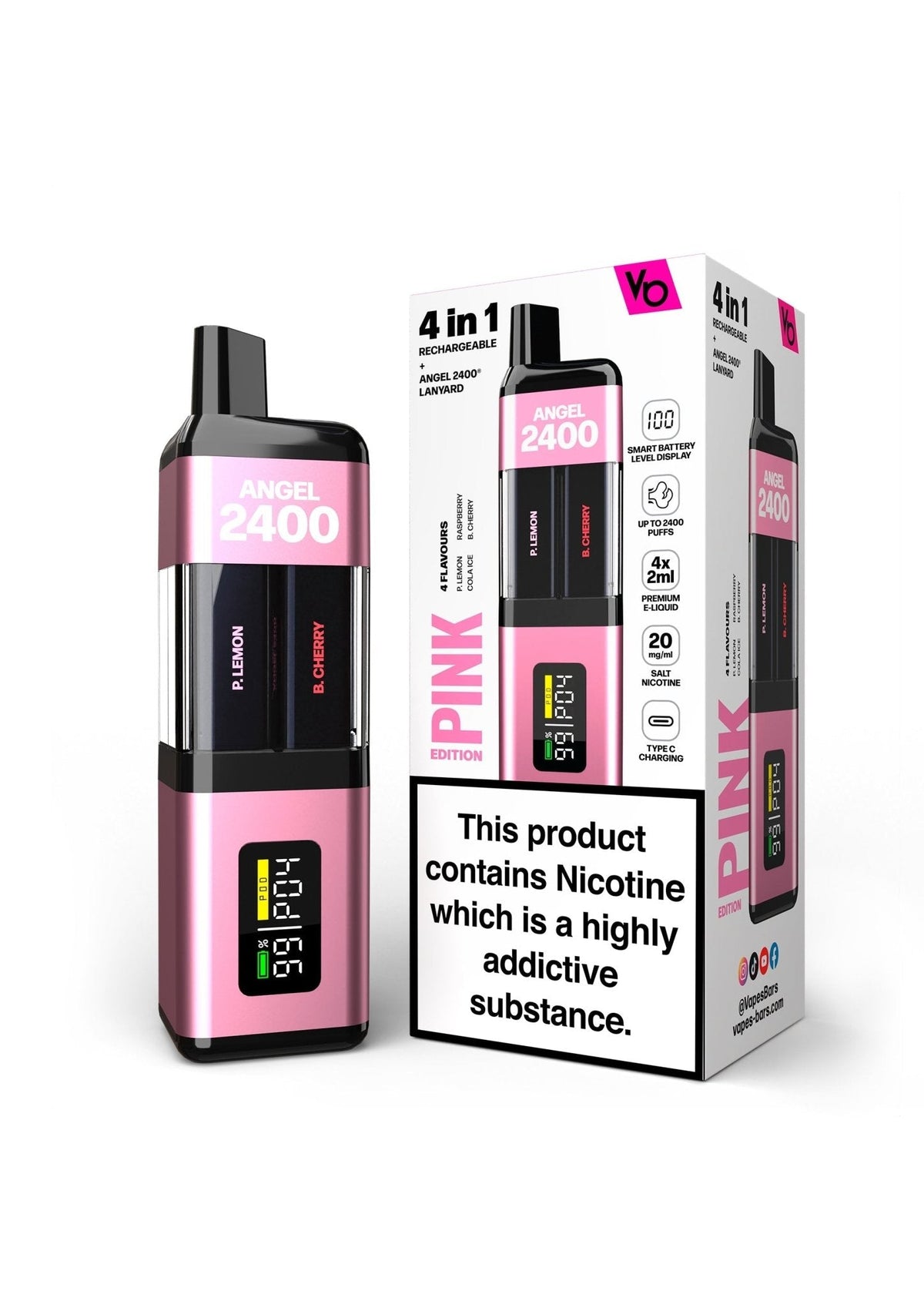 Vapes Bars Angel 2400 Puffs Disposble Vape (Pack of 5) - Bulk Vape Wholesale