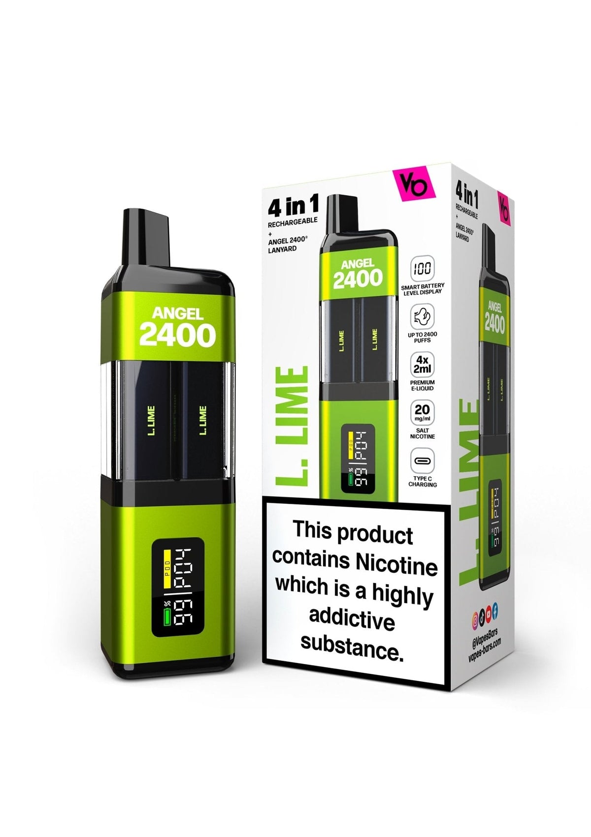 Vapes Bars Angel 2400 Puffs Disposble Vape (Pack of 5) - Bulk Vape Wholesale