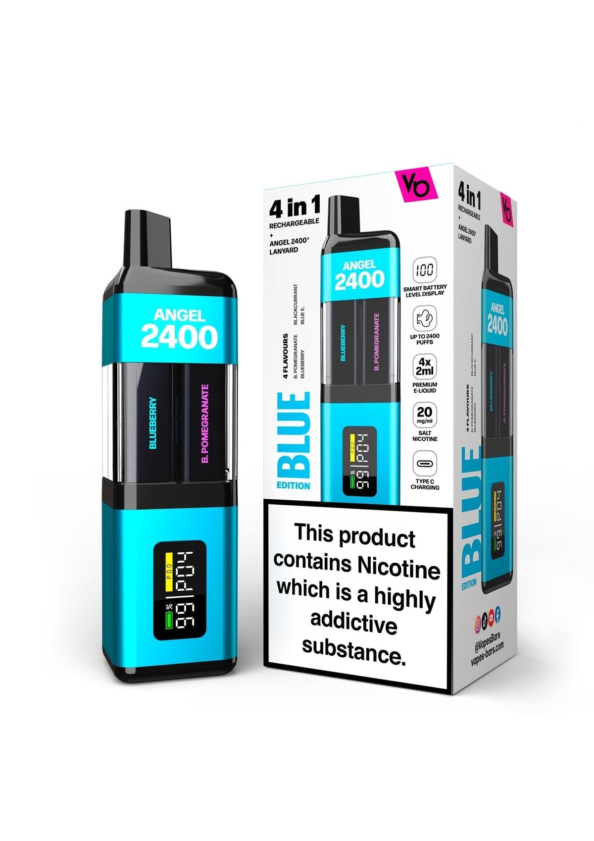 Vapes Bars Angel 2400 Puffs Disposble Vape (Pack of 5) - Bulk Vape Wholesale