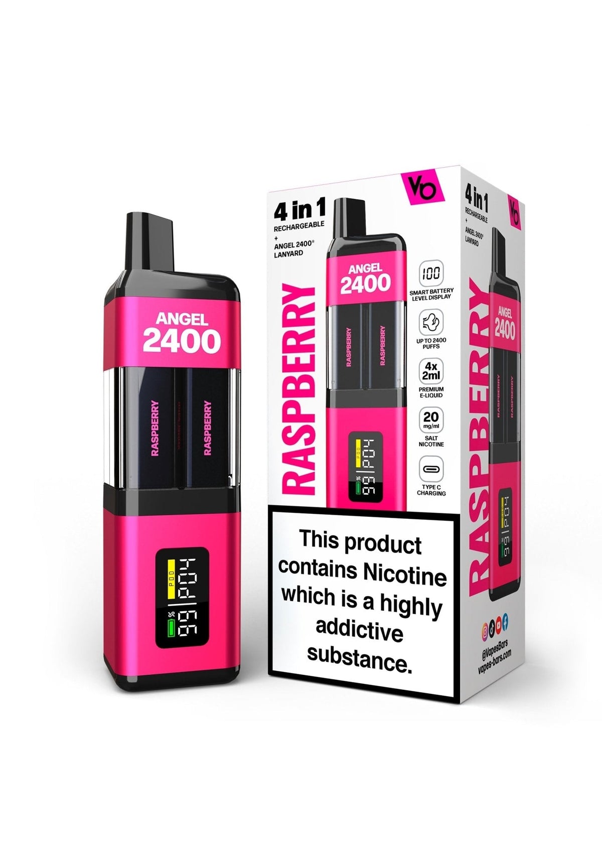 Vapes Bars Angel 2400 Puffs Disposble Vape (Pack of 5) - Bulk Vape Wholesale
