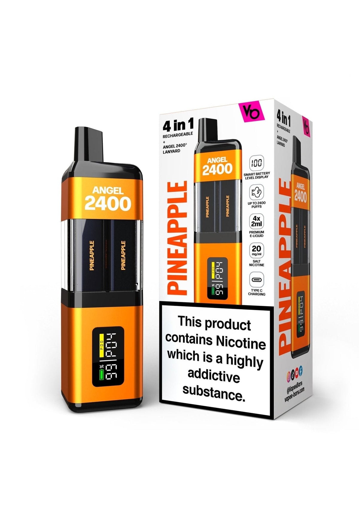 Vapes Bars Angel 2400 Puffs Disposble Vape (Pack of 5) - Bulk Vape Wholesale