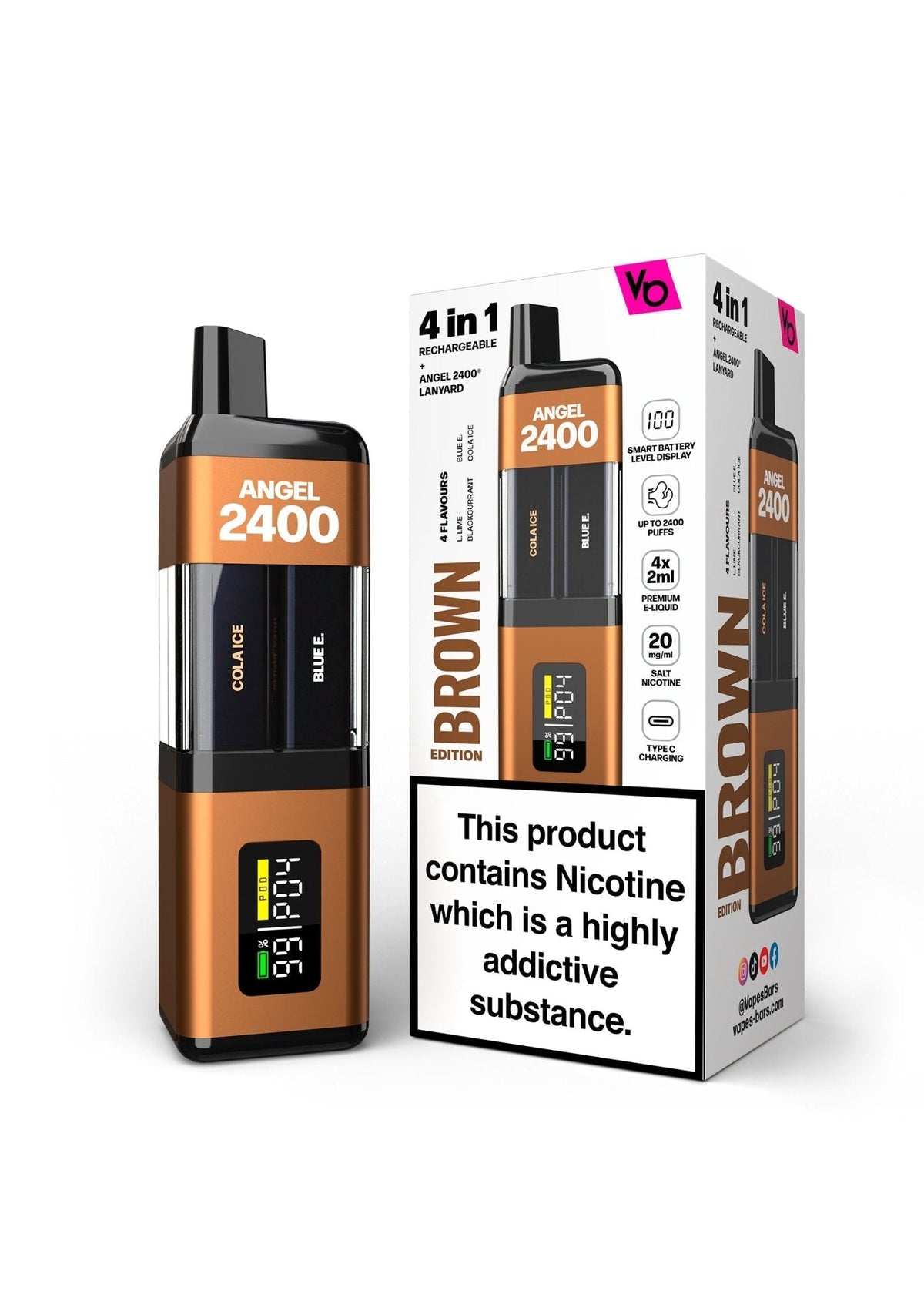 Vapes Bars Angel 2400 Puffs Disposble Vape (Pack of 5) - Bulk Vape Wholesale