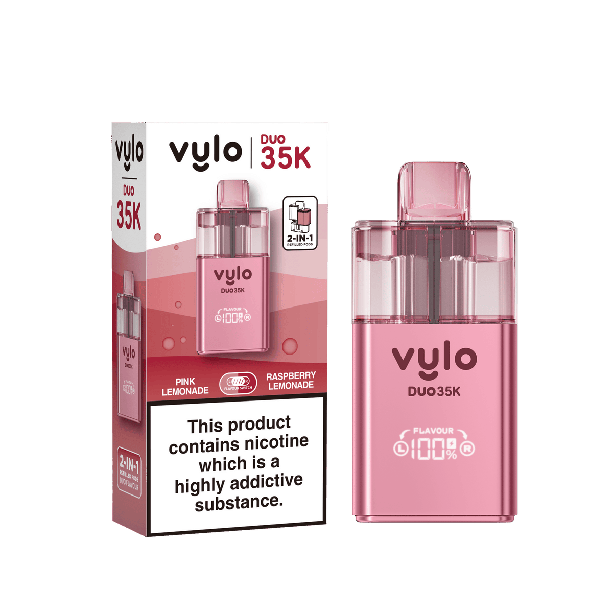 Vylo Duo 35k Prefilled Pod Kit Box of 5 Pink Lemonade/Raspberry Lemonade