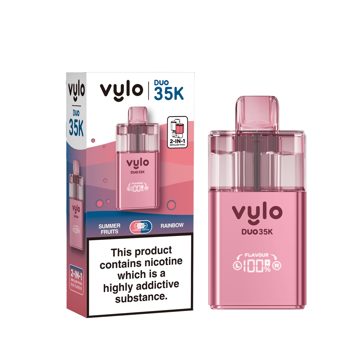 Vylo Duo 35k Prefilled Pod Kit Box of 5 Summer Fruits/Rainbow