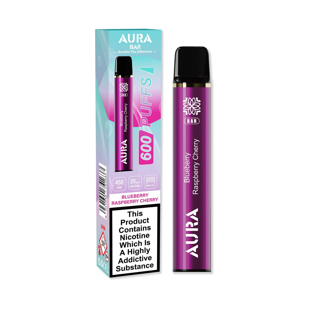 Aura Bar 600 Puffs Disposbale Vape Pod Box of 10 - Bulk Vape Wholesale