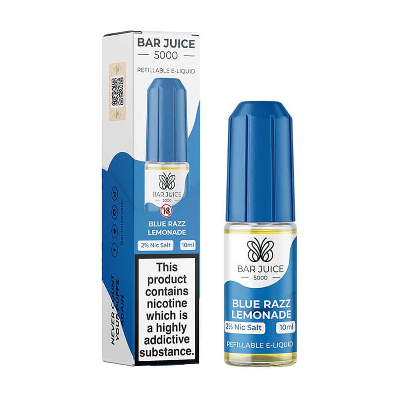 Bar Juice 5000 10ml Nic Salts E - liquids Box of 10 Blue Razz Lemonade