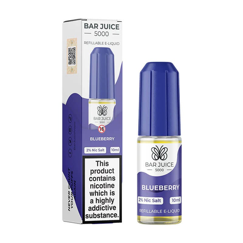 Bar Juice 5000 10ml Nic Salts E - liquids Box of 10 Blueberry