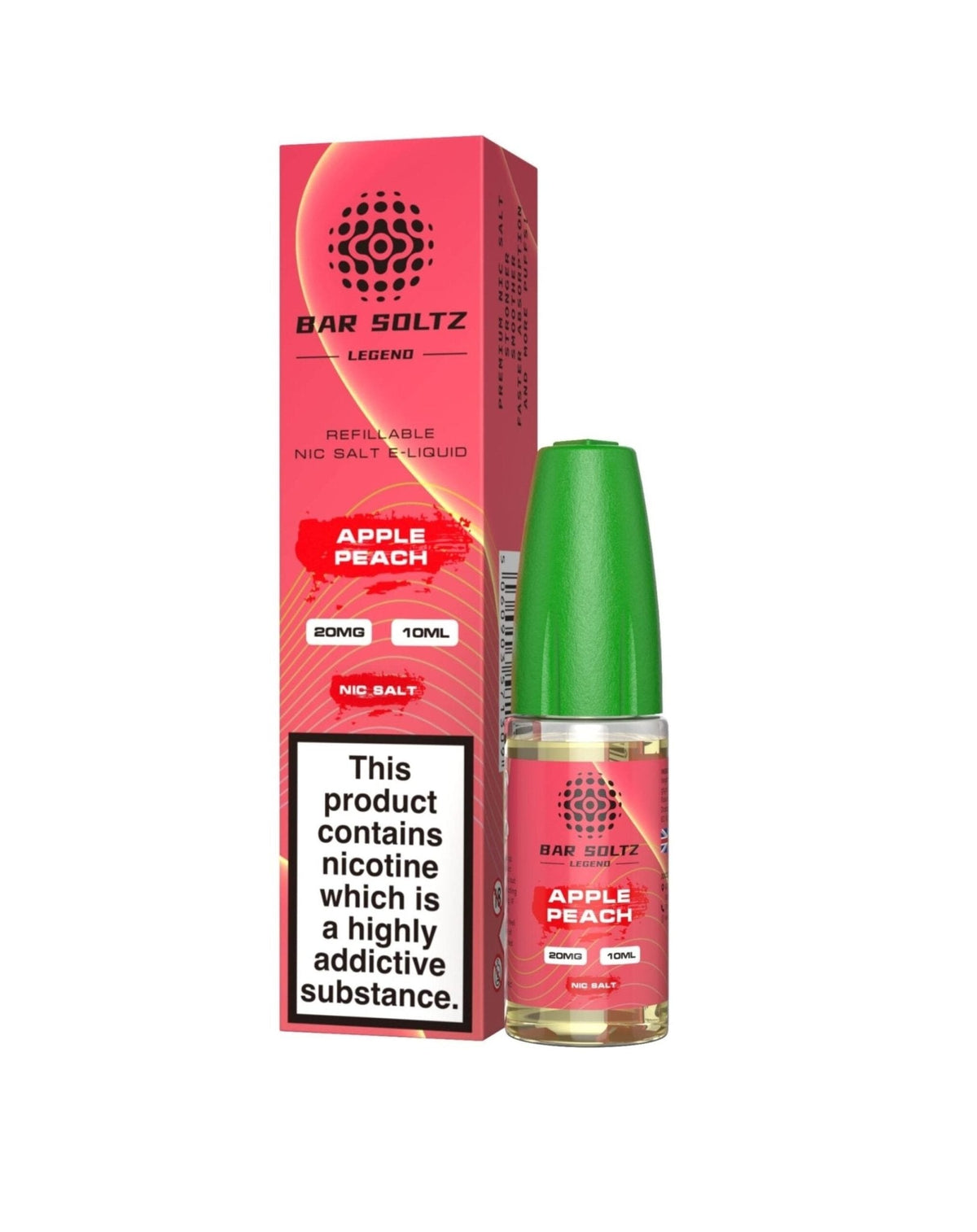 Bar soltz 10ml Nic Salt Pack of 10 Apple peach