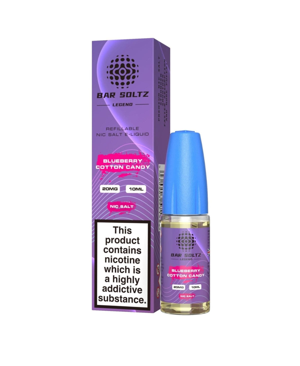 Bar soltz 10ml Nic Salt Pack of 10 Blueberry Cotton Candy