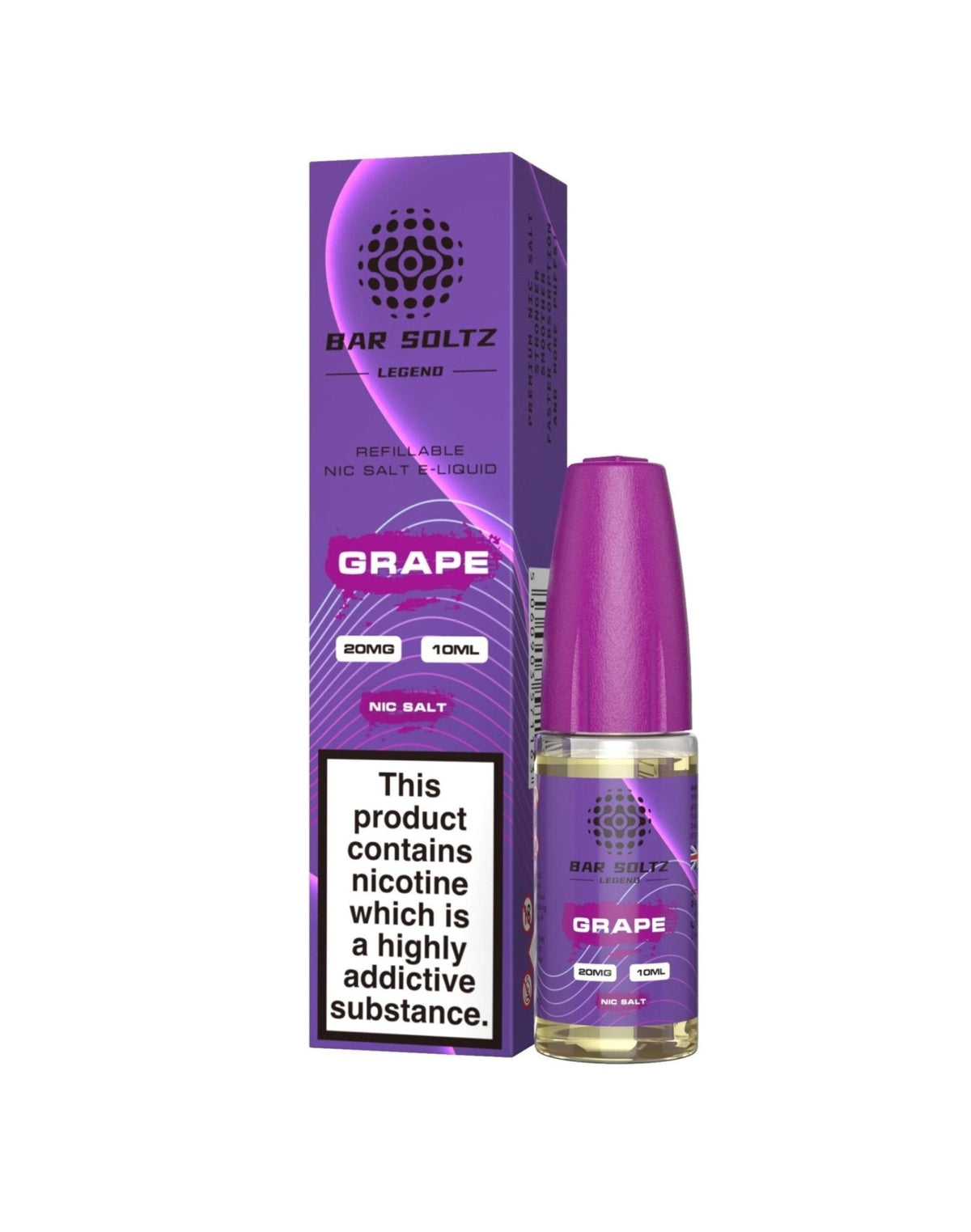 Bar soltz 10ml Nic Salt Pack of 10 Grape