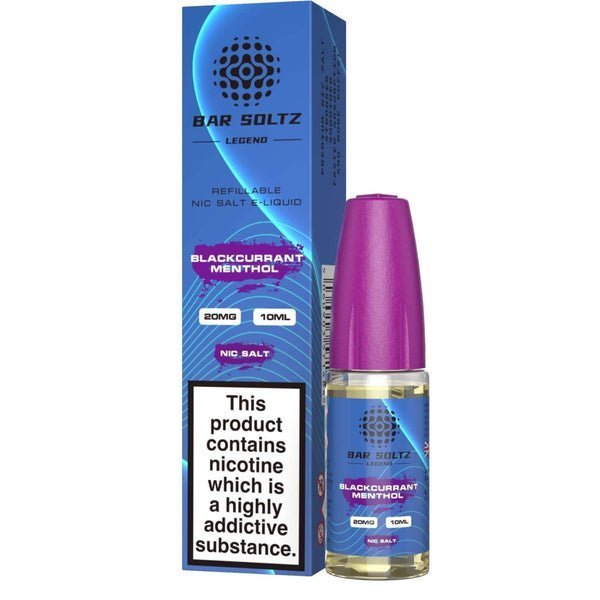 Bar Soltz Legend Nic Salts 10ml E - liquids - Box of 10 Blackcurrant Menthol