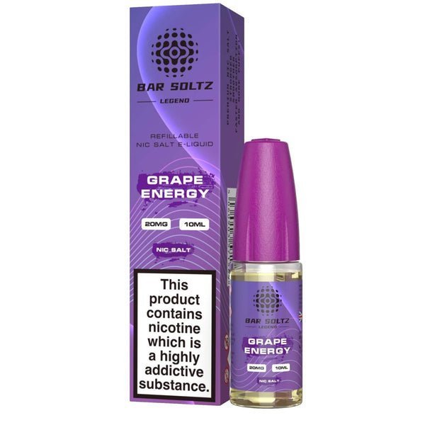 Bar Soltz Legend Nic Salts 10ml E - liquids - Box of 10 Grape Energy