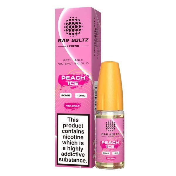 Bar Soltz Legend Nic Salts 10ml E - liquids - Box of 10 Peach Ice