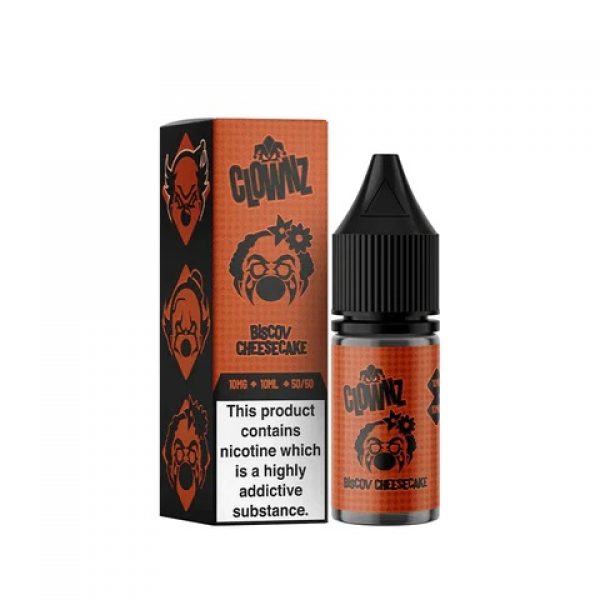Clownz Nic Salts 10ml Box of 10 Biscov Cheesecake