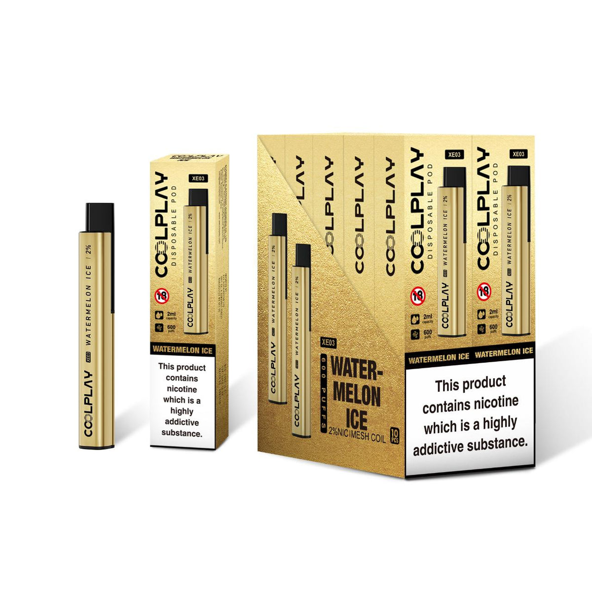 Coolplay XE03 600 Puffs Disposable Vape Pod Box of 10 - Bulk Vape Wholesale