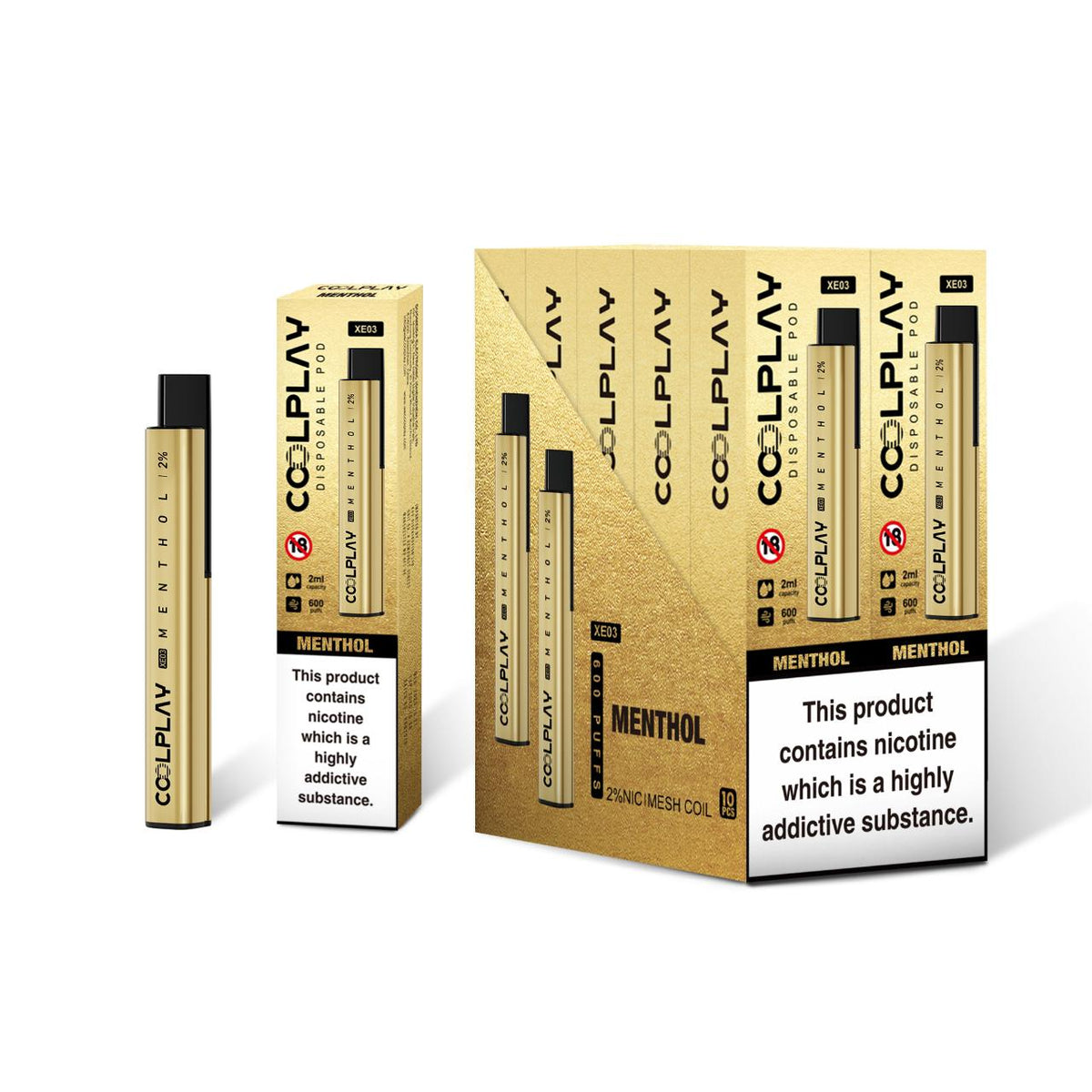 Coolplay XE03 600 Puffs Disposable Vape Pod Box of 10 - Bulk Vape Wholesale