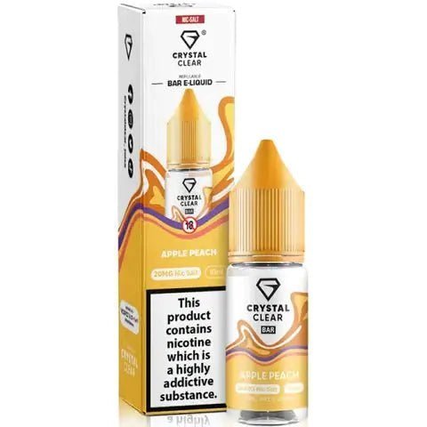 Crystal Clear Nic Salts 10ml - Pack of 10 Apple Peach