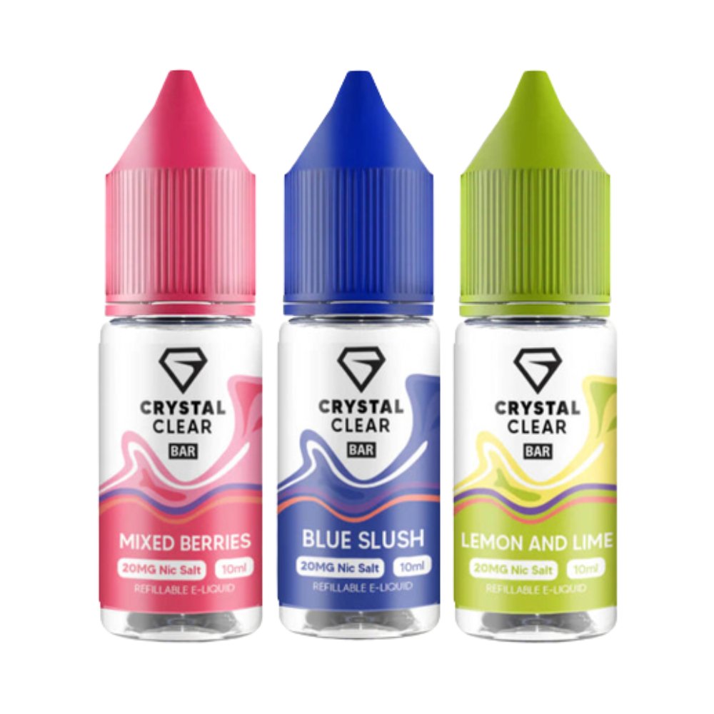 Crystal Clear Nic Salts 10ml - Pack of 10 Apple Peach