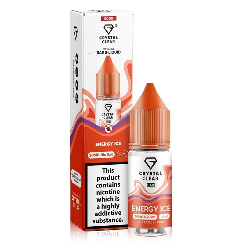 Crystal Clear Nic Salts 10ml - Pack of 10 Energy Ice