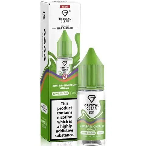Crystal Clear Nic Salts 10ml - Pack of 10 Kiwi Passionfruit Guava
