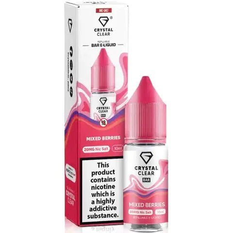 Crystal Clear Nic Salts 10ml - Pack of 10 Mixed Berries