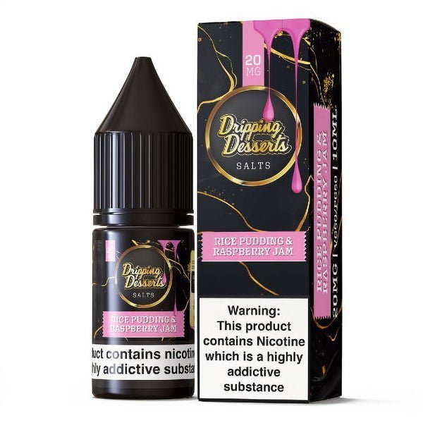 Dripping Dessert Nic Salts 10ml - Box of 10 Rice Pudding & Raspberry Jam