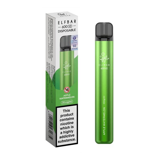 Elf Bar V2 600 Disposable Vape Puff Pod Box of 10 - Bulk Vape Wholesale