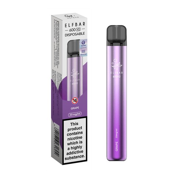 Elf Bar V2 600 Disposable Vape Puff Pod Box of 10 - Bulk Vape Wholesale