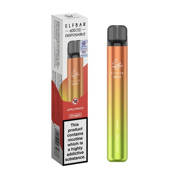 Elf Bar V2 600 Disposable Vape Puff Pod Box of 10 - Bulk Vape Wholesale