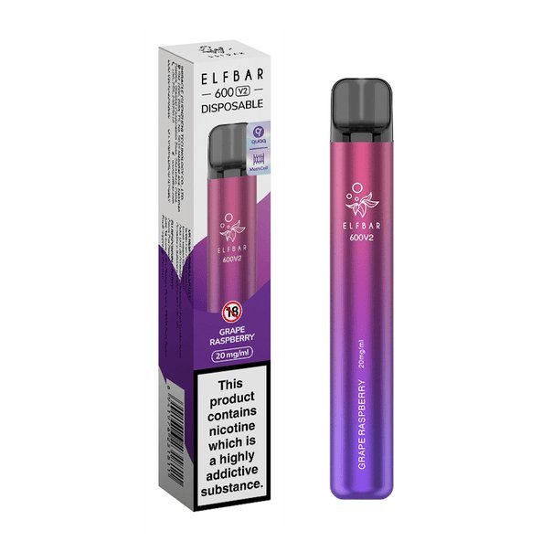 Elf Bar V2 600 Disposable Vape Puff Pod Box of 10 - Bulk Vape Wholesale