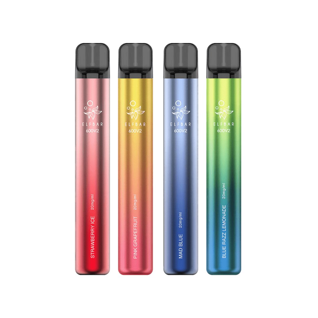 Elf Bar V2 600 Disposable Vape Puff Pod Box of 10 - Bulk Vape Wholesale
