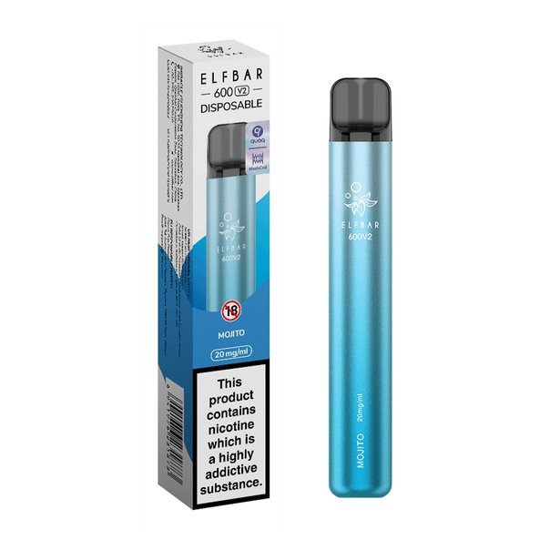 Elf Bar V2 600 Disposable Vape Puff Pod Box of 10 - Bulk Vape Wholesale