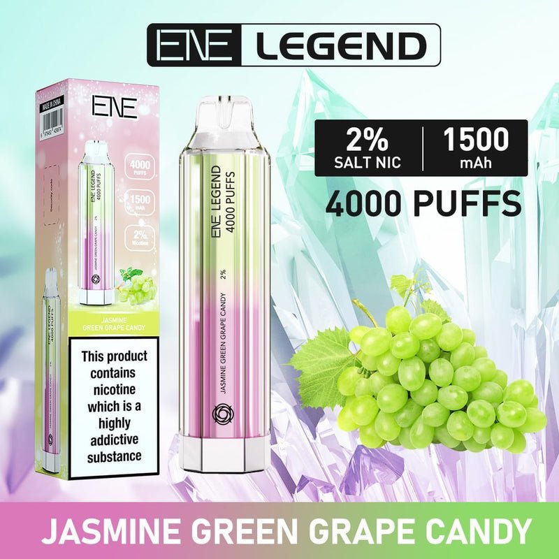 Elux ENE Crystal Legend 4000 Disposable Vape Puff Pod Box of 10 - Bulk Vape Wholesale