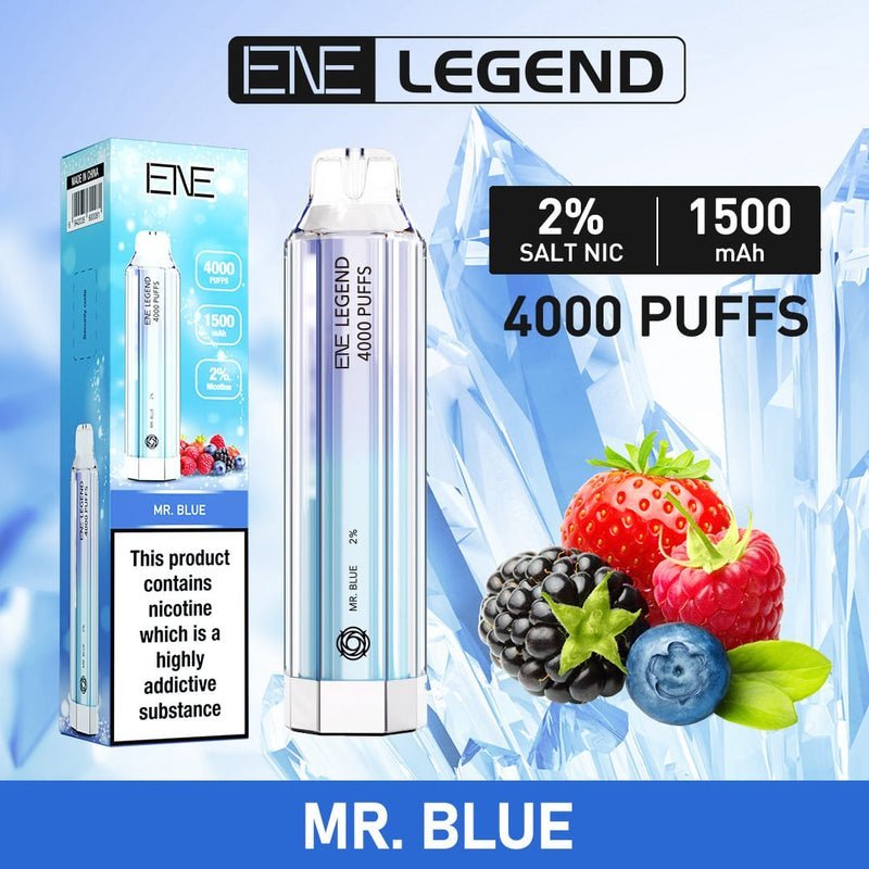 Elux ENE Crystal Legend 4000 Disposable Vape Puff Pod Box of 10 - Bulk Vape Wholesale