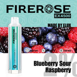 Firerose 4500 Puffs Disposable Vape Pod - Box of 10 Blueberry Sour Raspberry