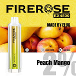 Firerose 4500 Puffs Disposable Vape Pod - Box of 10 Peach Mango