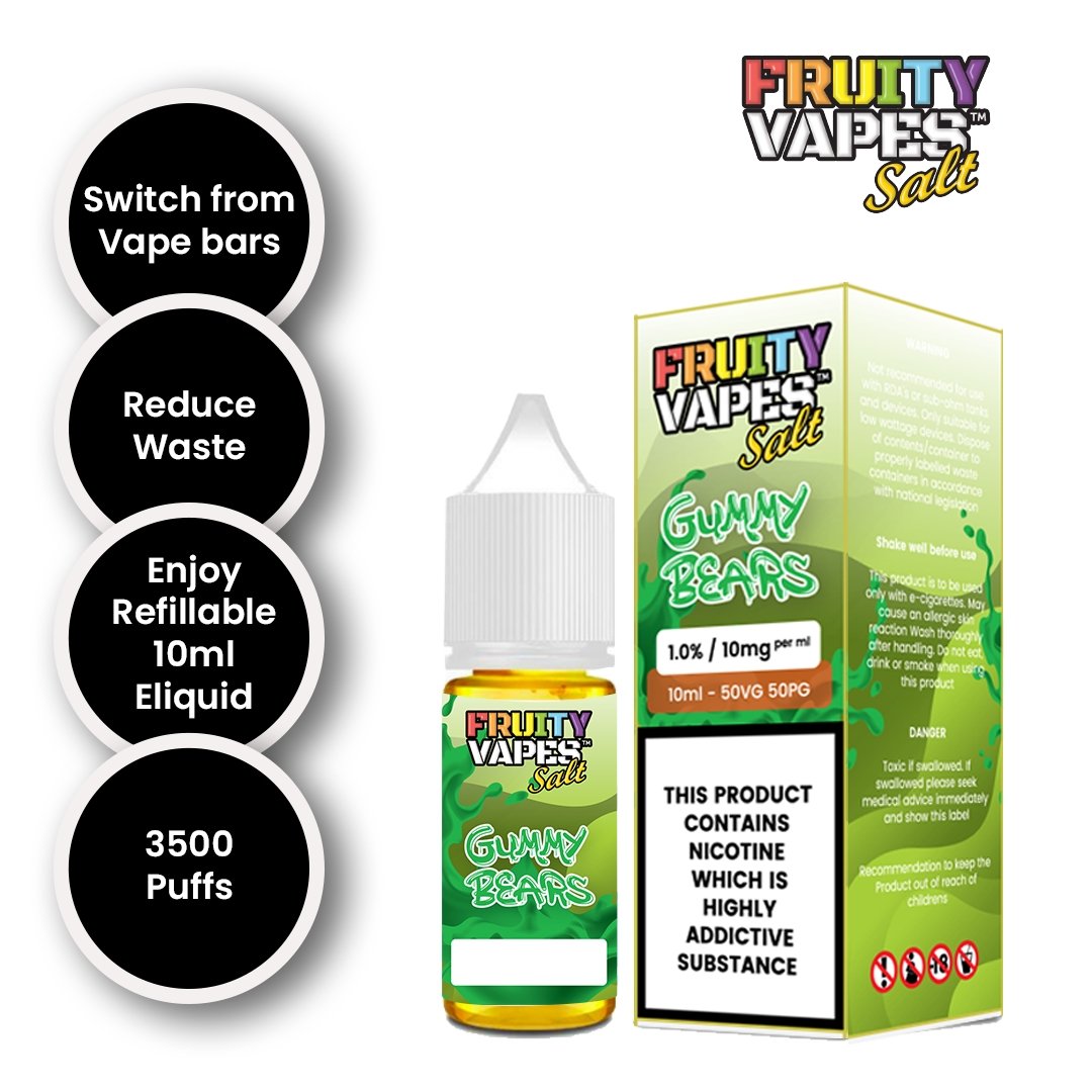 Fruity Vapes Salt 10ml Nic Salts Box of 10 - Bulk Vape Wholesale
