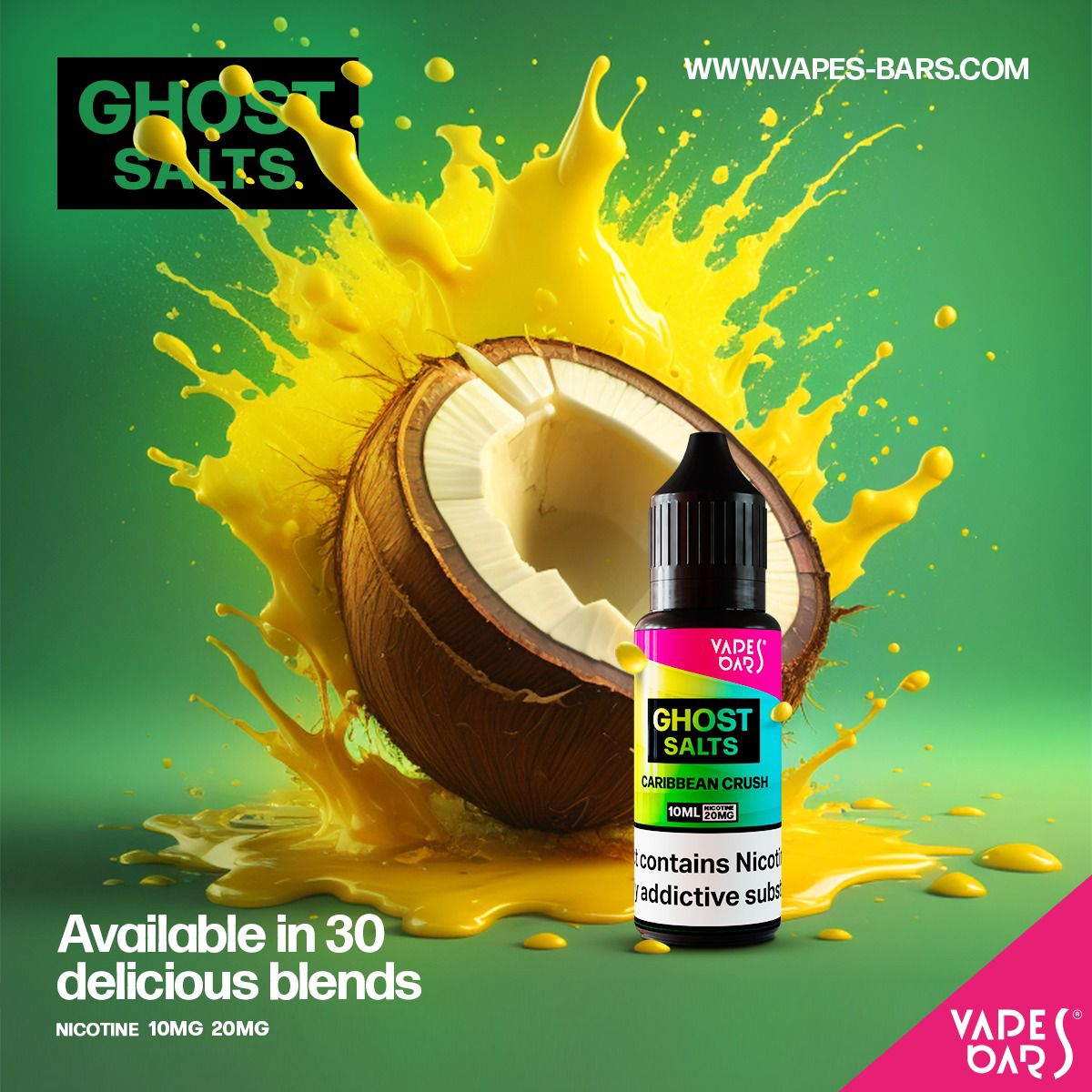 GHOST 3500 Nic Salts 10ml - Box of 10 Caribbean Crush