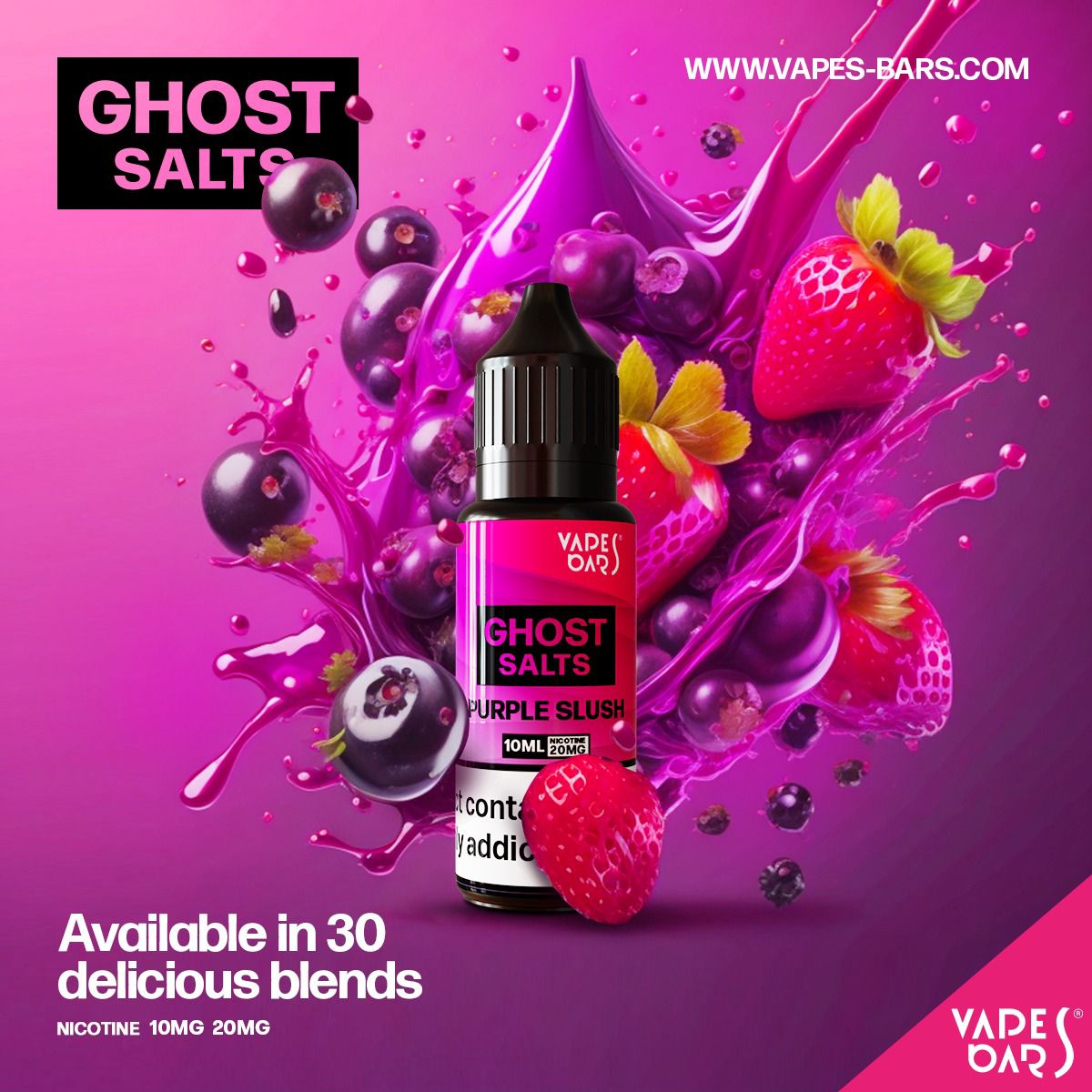 GHOST 3500 Nic Salts 10ml - Box of 10 Purple Slush