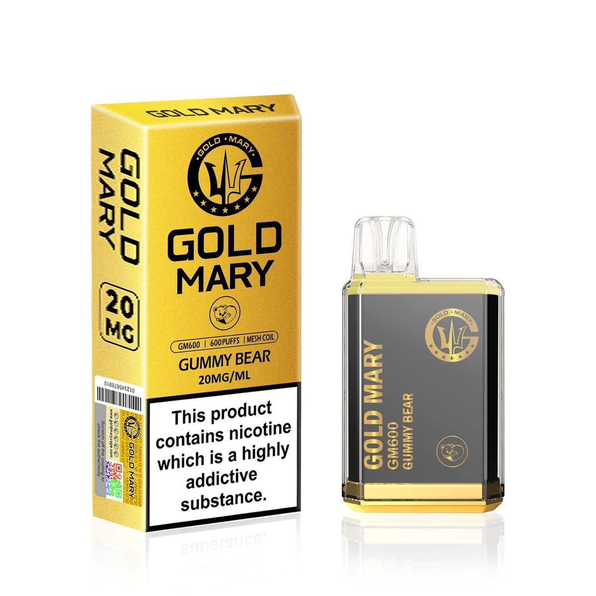 Gold Mary GM600 Disposable Vape Puff Bar - Box of 10 - Bulk Vape Wholesale