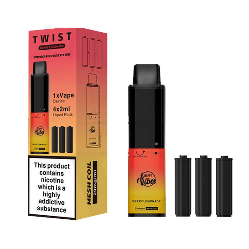 Happy Vibes Twist 2400 Disposable Vape Pen Box of 5 - Bulk Vape Wholesale