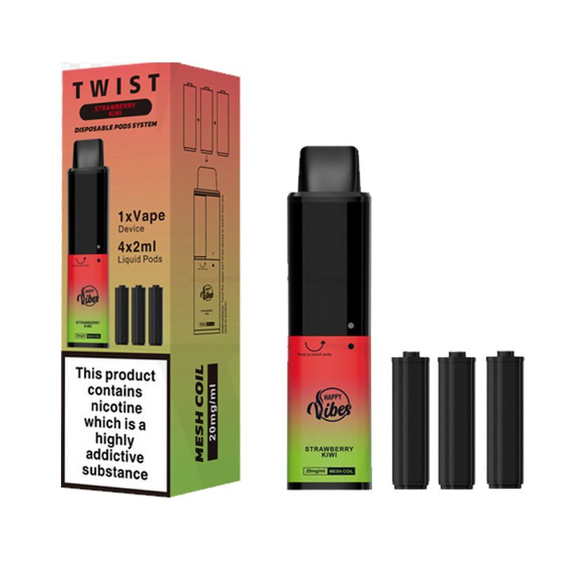 Happy Vibes Twist 2400 Disposable Vape Pen Box of 5 - Bulk Vape Wholesale