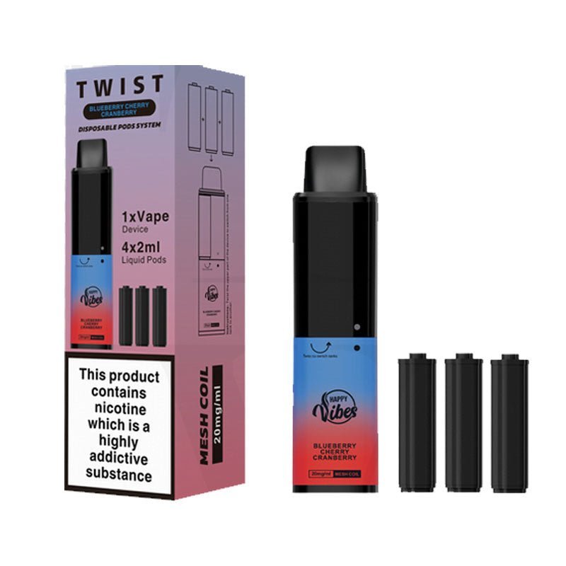 Happy Vibes Twist 2400 Disposable Vape Pen Box of 5 - Bulk Vape Wholesale