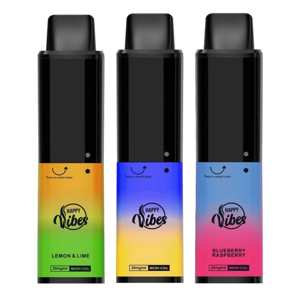 Happy Vibes Twist 2400 Disposable Vape Pen Box of 5 - Bulk Vape Wholesale