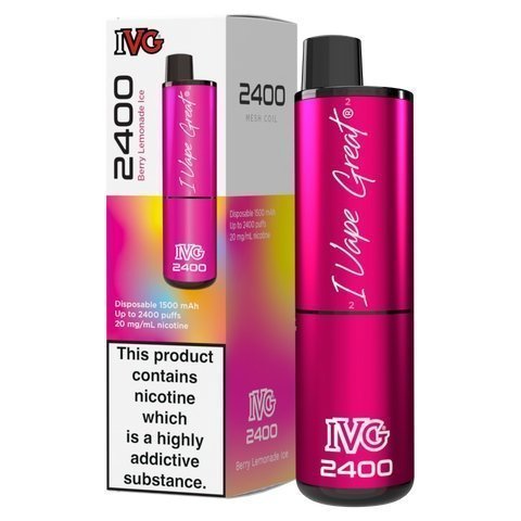 IVG 2400 Prefilled Pod Vape Kit Box of 5 Berry Lemonade Ice