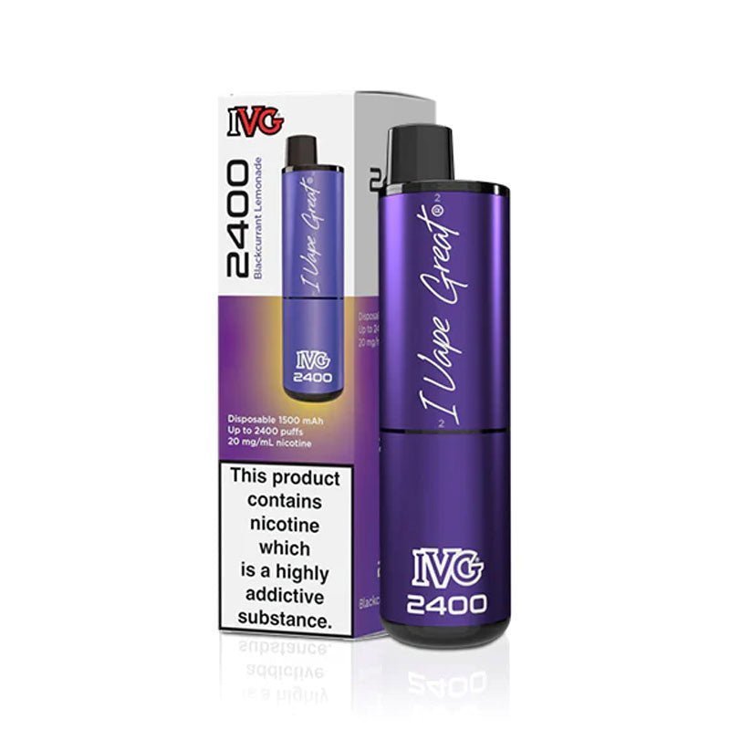 IVG 2400 Prefilled Pod Vape Kit Box of 5 Blackcurrant Lemonade