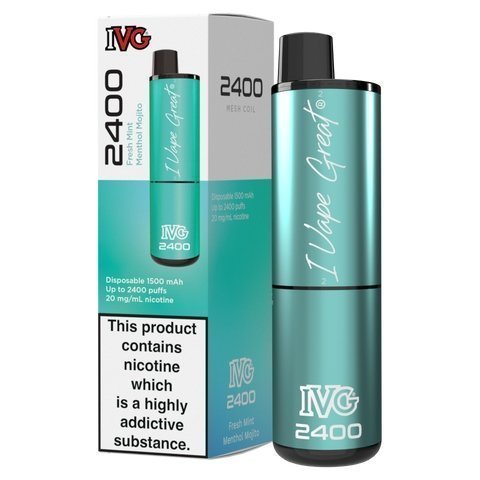 IVG 2400 Prefilled Pod Vape Kit Box of 5 Fresh Mint Menthol Mojito