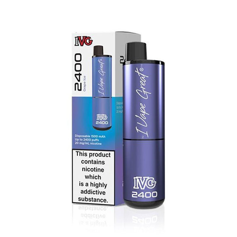 IVG 2400 Prefilled Pod Vape Kit Box of 5 Grape Ice