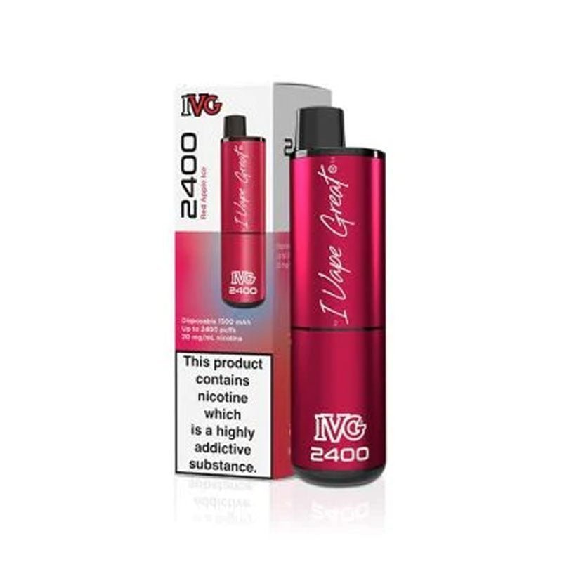 IVG 2400 Prefilled Pod Vape Kit Box of 5 Red Apple Ice
