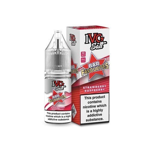 IVG Nic Salt Bar Favourite 10ml E Liquid - Pack Of 10 Strawberry Raspberry